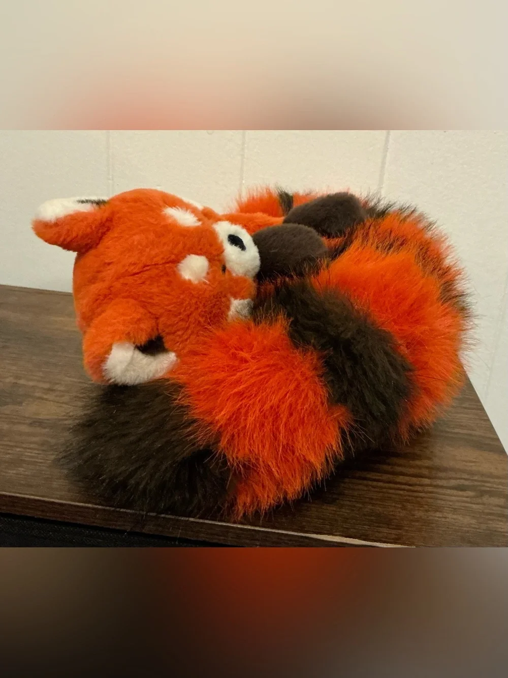 A HTF Rare FAO Schwarz Sleeping Red Panda Stuffed Animal Plush Toy
